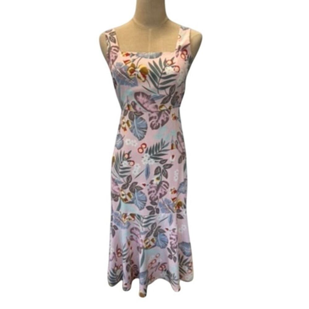 "LULUS" Floral Back Tie Sundress SZ XS Boho Cottage Core Fairy Prairie Whimsical